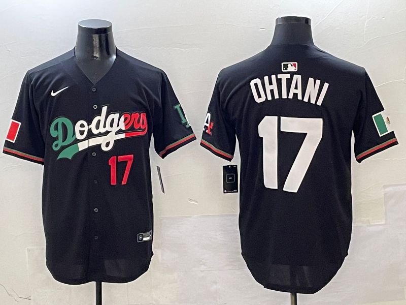 Men Los Angeles Dodgers #17 Ohtani Black Mexico Nike 2025 MLB Jersey style 14